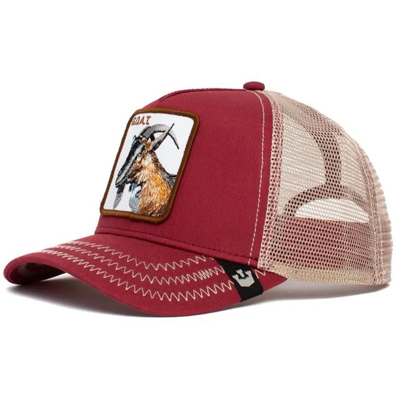 Hurtowe spersonalizowaneniestandardowe logo Animal Cartoon Haft Hafted Trucker Hat