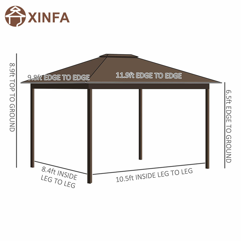 10 \\ 'x 12 \\' Galwanizowany stal dachowy Hardtop Gazebo z siatką i zasłonami