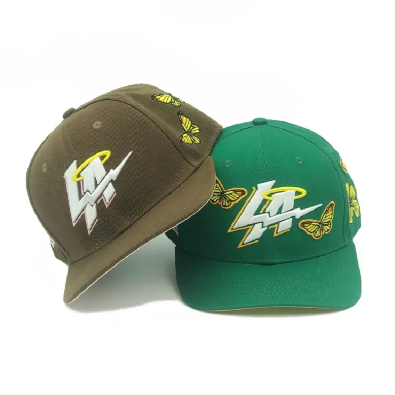 Custom 6 panel 3D Haft haftowe Logo Mikrobend Brim Brim Cap dla mężczyzn