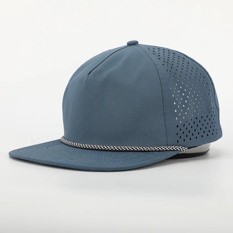 OEM Custom Design Logo 5 Panel Klasycznenieustrukturyzowane zwykłe puste laserowe wycięte 5 panelu perforowany hat gorrasnylonowy czapkę