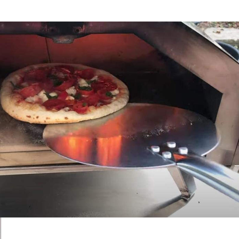 Extra długi 53 -calowy okrągła aluminiowa pizza obracająca łuszczenie skórki do cegły piekarnik Kup drewniany uchwyt