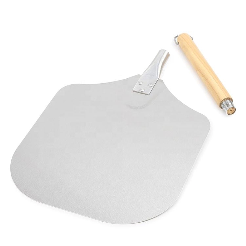 Gorąca sprzedaż odłączona uchwyt aluminiowa łopata skórki do pizzy z drewnianym uchwytem Pizza Pizza Peel