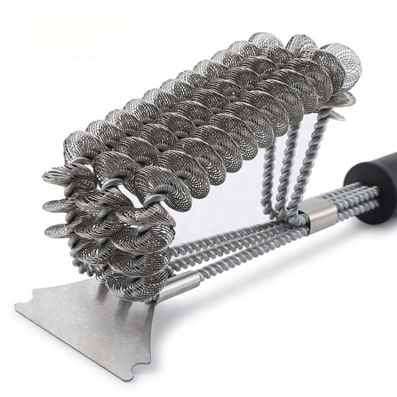 Mocny uchwyt 2 w 1 Wymaganie ze stalinierdzewnej BBL BBQ Cleaning Grill Cleaner