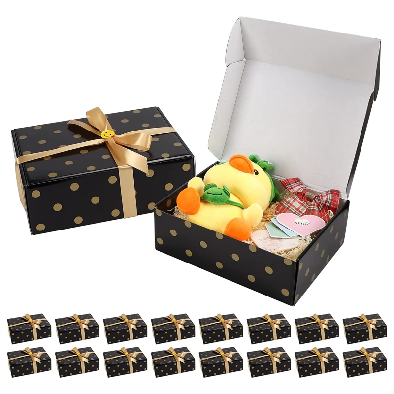 Dostosowane pudełkona prezent czarnego i złotego kartonu