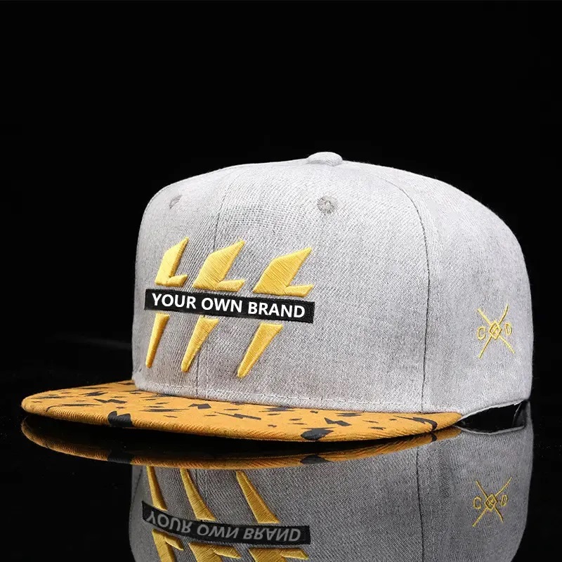 Popularny logo haft 3D Flat Eaves Baseball Hat Summer Boy Cool Female Hip-Hop Snapback Cap