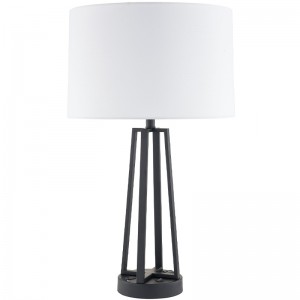 Dark Bronze Nightsand Light z przełącznikiem rockowym ON/off, wygodnym punktem sprzedaży i portem ładowania USB w hotelowym pokoju gościnnym