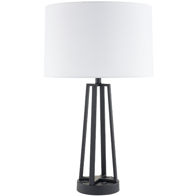 Dark Bronze Nightsand Light z przełącznikiem rockowym ON/off, wygodnym punktem sprzedaży i portem ładowania USB w hotelowym pokoju gościnnym