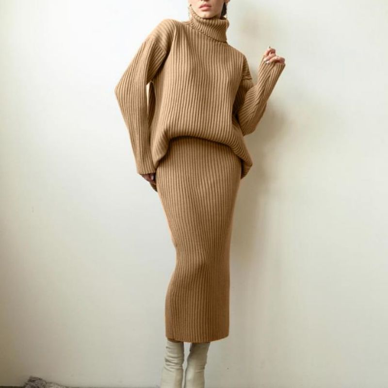 Zimowenowe modne kobiety Warme Turtleeck Pullower Kited Sweter Sweter