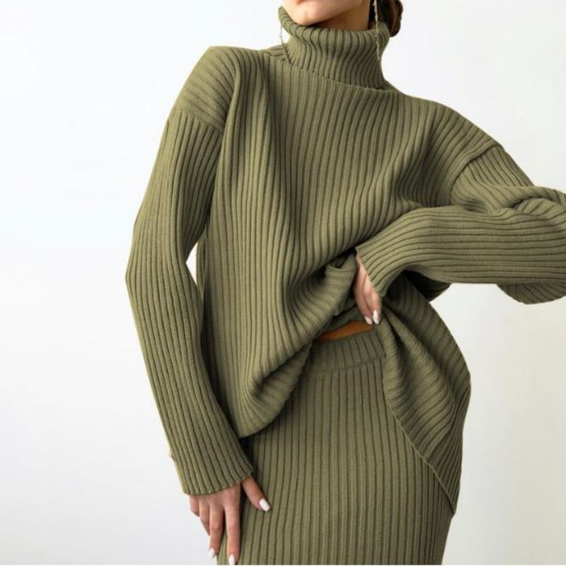 Zimowenowe modne kobiety Warme Turtleeck Pullower Kited Sweter Sweter