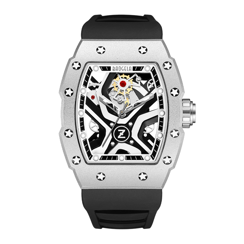 Baogelanajlepsze zegarki marki dla mężczyzn Sport Waterproof Mechanical Wind Watch 50Bar Casual Stiningless Watch Japan Reloj Hombre 4143