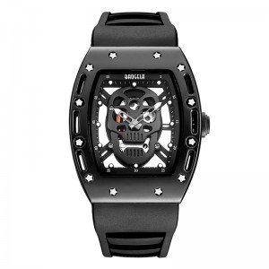 Moda czaszka kwarcowa zegarek Baogela Creative Dial zegarek dla mężczyzn zegar Gold Life Waterproof Men Watches Sport Style 1612
