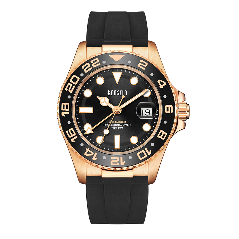 Baogela Top Brand 50m Waterproof Rose Gold Watch Men kwarcowy zegareknurkowanie pary mody sportowy zegarek szwajcarski ruchna rękę 22805