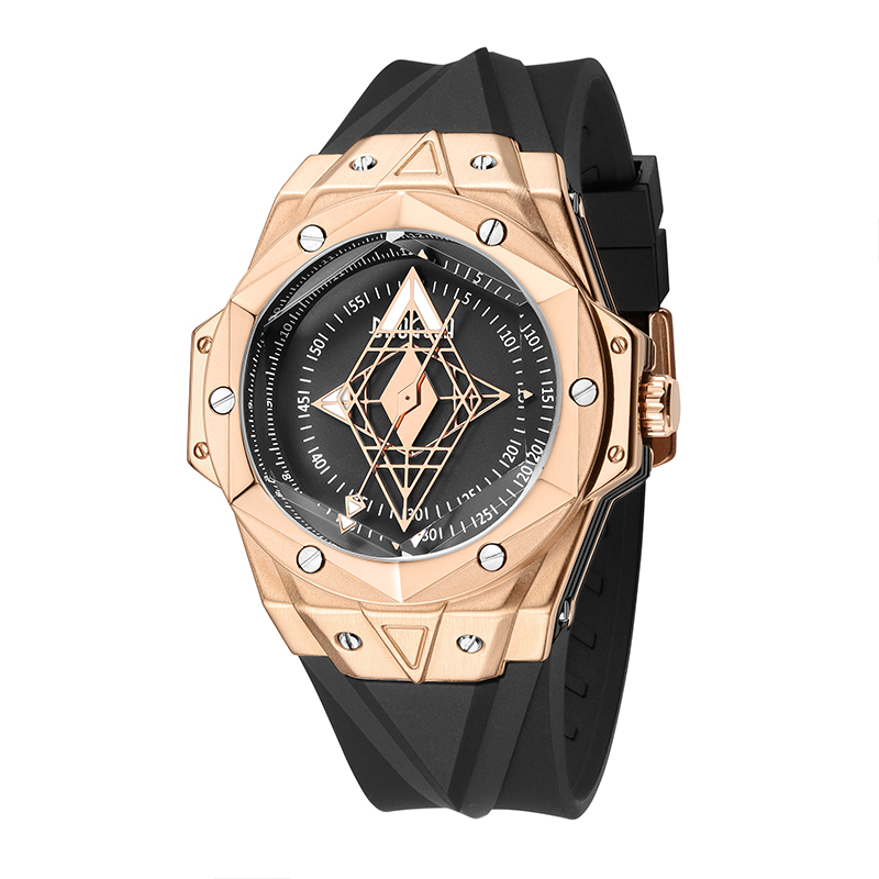 Baogela Nowa luksusowa marka kwarcowa zegarki Zatemna rękę gumową pasek wojskowy
