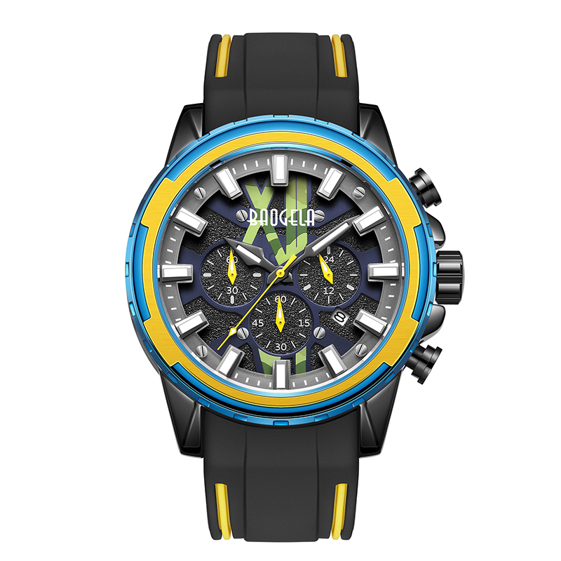 Baogela Nowe zegarki Mężczyźni Pasek ze stalinierdzewnym Blue Watch For Man Luksusowe wodoodporne chronografuna rękę Luminous Relogio 22601