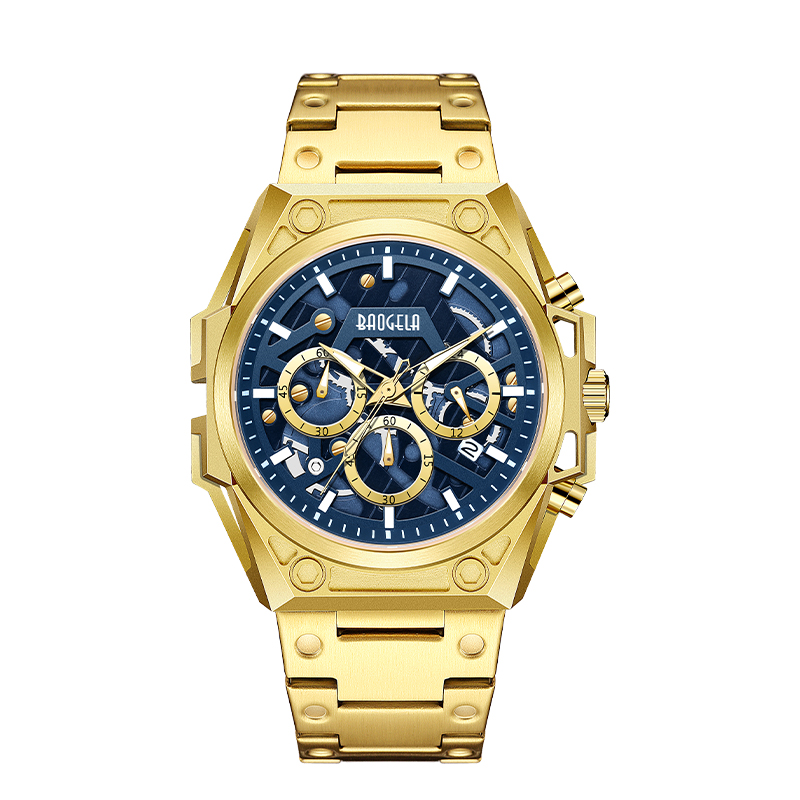Baogela obserwuje luksusowe markę ze stalinierdzewnej marka wojskowa zegarek ze rękąna rękę chronograf kwarcowy zegarek 22605