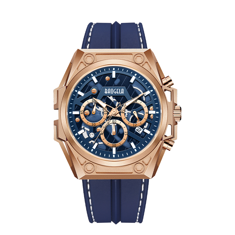 Baogela obserwuje luksusowe markę ze stalinierdzewnej marka wojskowa zegarek ze rękąna rękę chronograf kwarcowy zegarek 22605