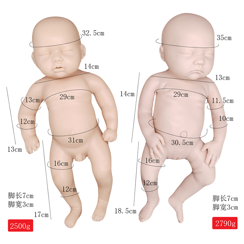 Wysoka symulacja odrodzona lalka Silikonowa Odrodzona dziecko śpi silikonowy odrodzony lalka realistyczna (przed make)