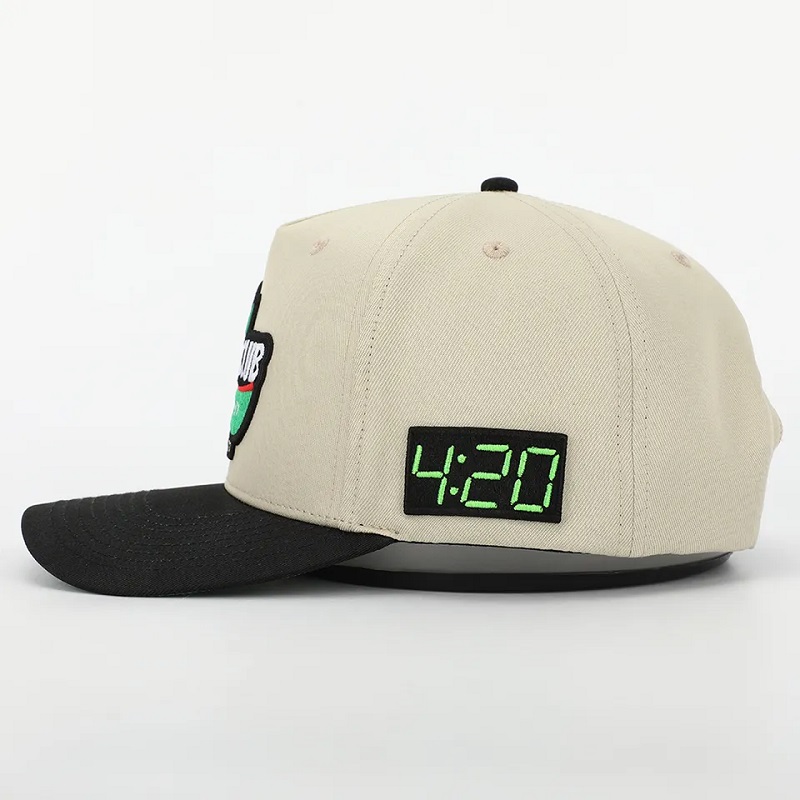 OEM Custom 5 panel zakrzywiony bawełniany bawełniany czapka baseballowa, śródojezny sport gorras, 3D Puff Haft -logo strukturalny tatę kapelusz taty