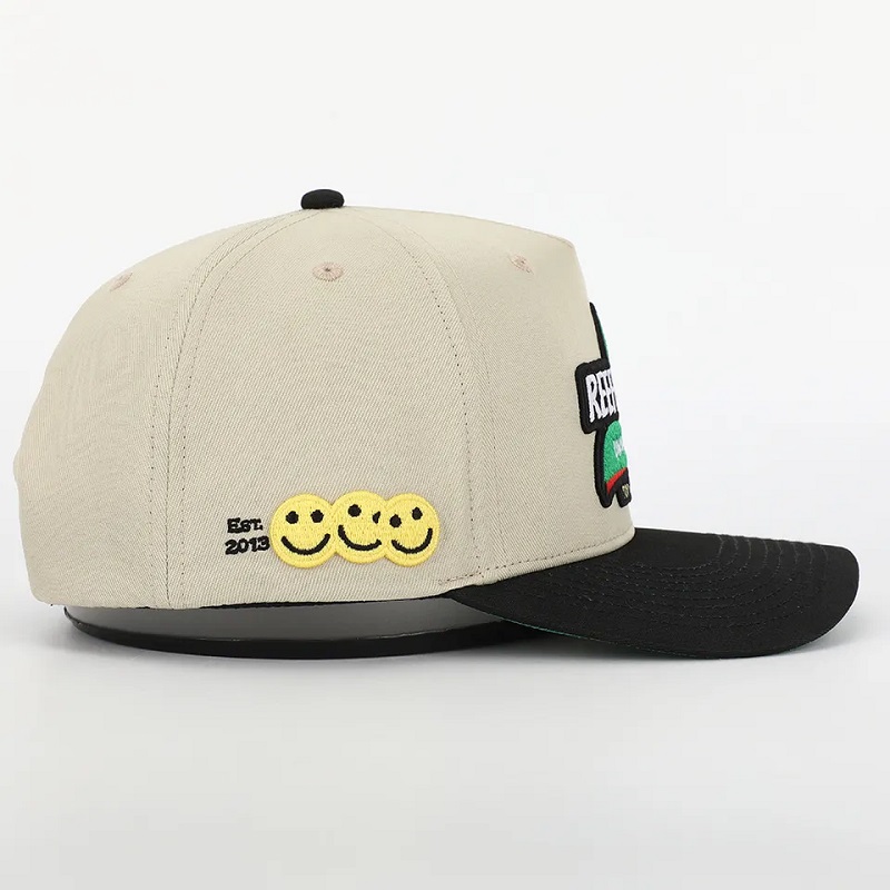 OEM Custom 5 panel zakrzywiony bawełniany bawełniany czapka baseballowa, śródojezny sport gorras, 3D Puff Haft -logo strukturalny tatę kapelusz taty