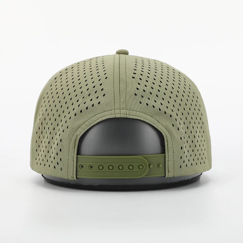 OEMniestandardowe wysokiej jakości logo haftu luksus 7 panelu snapback czapka dorosła płaski rachunek snap back hat z laserowymi otworami