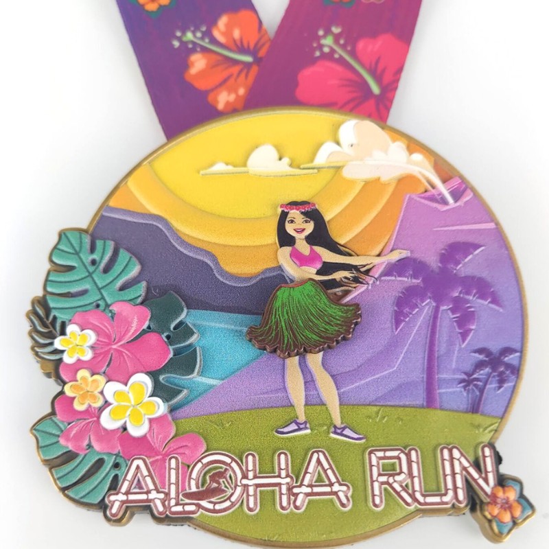 Custom Race Medals Classic Aloha Run Medals 3D Printed Marathon Medals Fun Run Medals Medals Medale