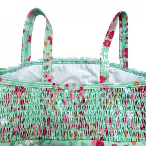 Kwiatowe druki jednoczęściowe stroje kąpielowe Shirr