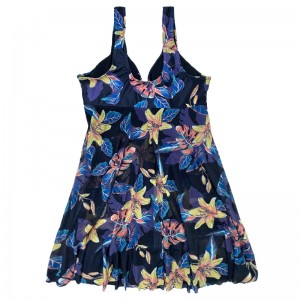 V Kwiaty szyi plus size stroje kąpielowe