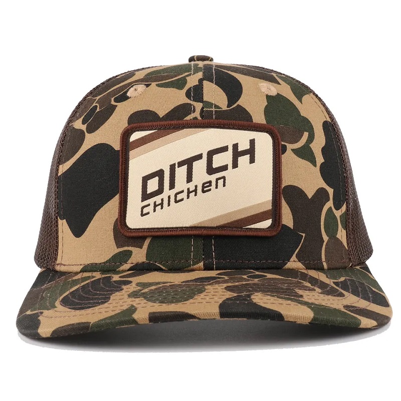 Niestandardowy Brown Camo Snapback Mesh Logo 6 Panel Richardson 112 Trucker Cap Hat