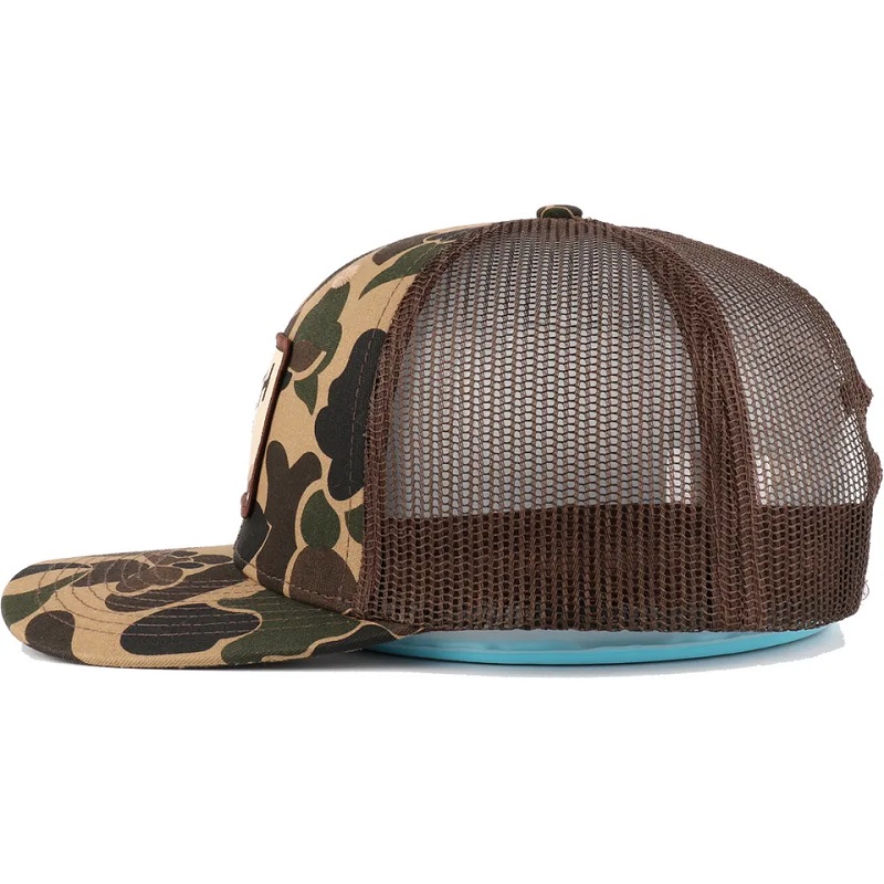 Niestandardowy Brown Camo Snapback Mesh Logo 6 Panel Richardson 112 Trucker Cap Hat