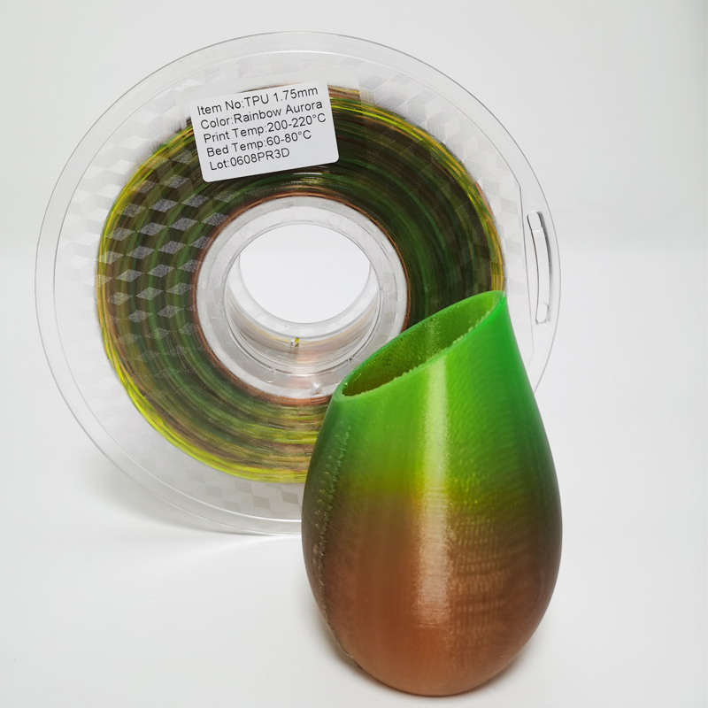 TPU filament tęczowy 3d filament miękki elastyczny1.75mm fdm