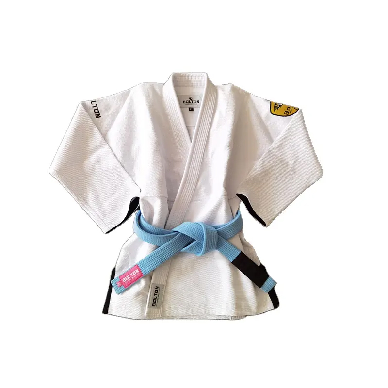 Hurtowy pas BJJ GIS Dostosowany 100% bawełniany sztuk walki szary biały pasek BJJ