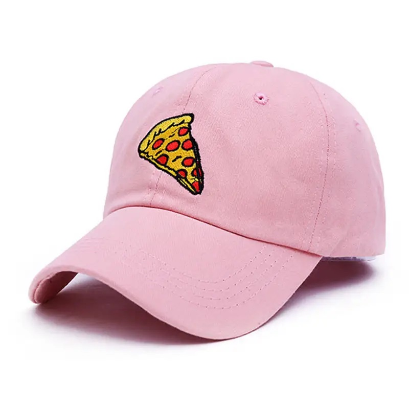 Nowa pizza haft haftowa tata ciężarówki ciężarówki bawełniany kapelusz dla kobiet regulowany rozmiar czapki baseballowej sportowy sport