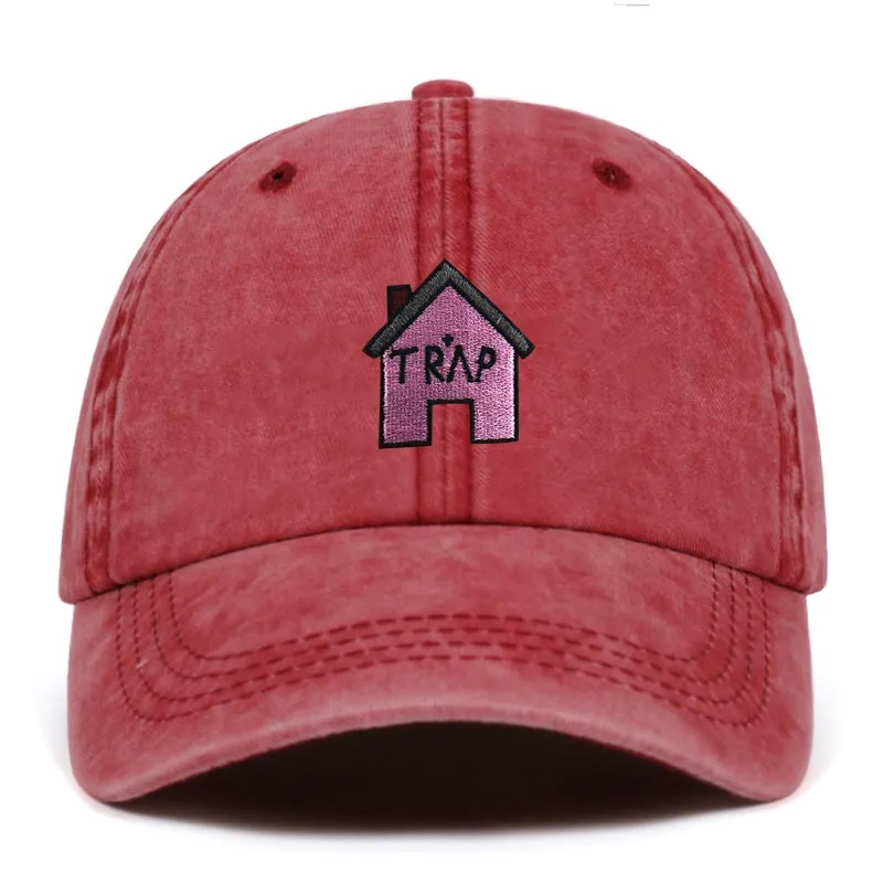 100% bawełniana pułapka haft haftowy mężczyźni kobiety Hip Hop Sport Cap Logo Niestandardowy kapelusz baseballowy