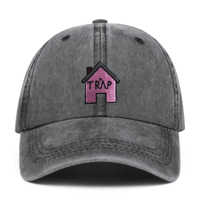 100% bawełniana pułapka haft haftowy mężczyźni kobiety Hip Hop Sport Cap Logo Niestandardowy kapelusz baseballowy