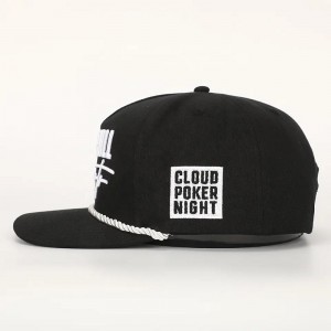 Niestandardowe hafty 5 panel czarny bawełniany sportu sport tatę kapelusz kobiety golf gorras rope baseball czapka baseballowa