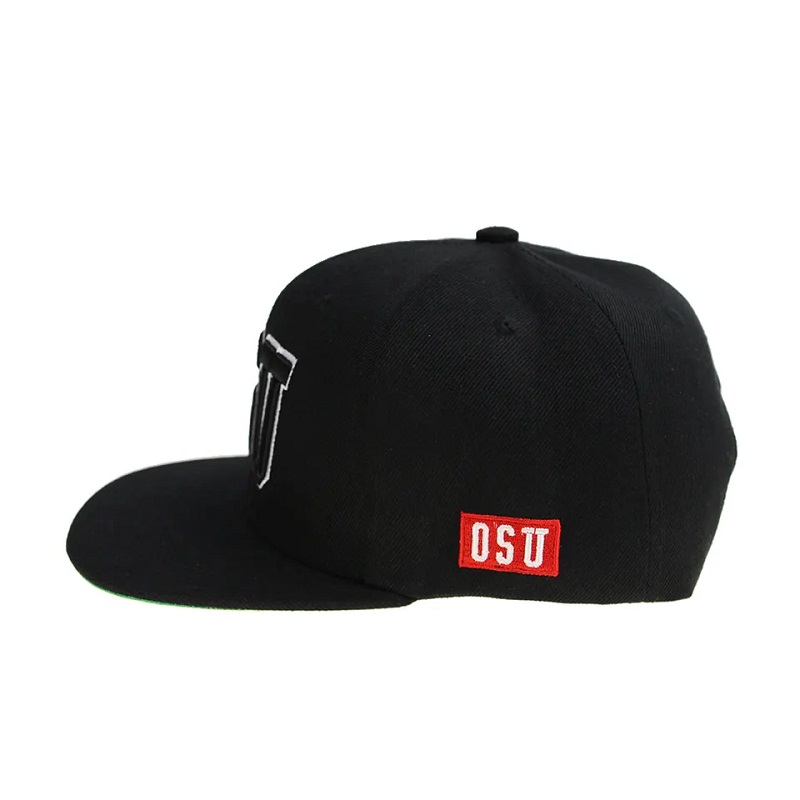 Wysokiej jakości hip -hop Flat Brim Blank Color Men Snapback Cap and Hat Custom 3D Haft haftle Twój własny projekt logo czapka
