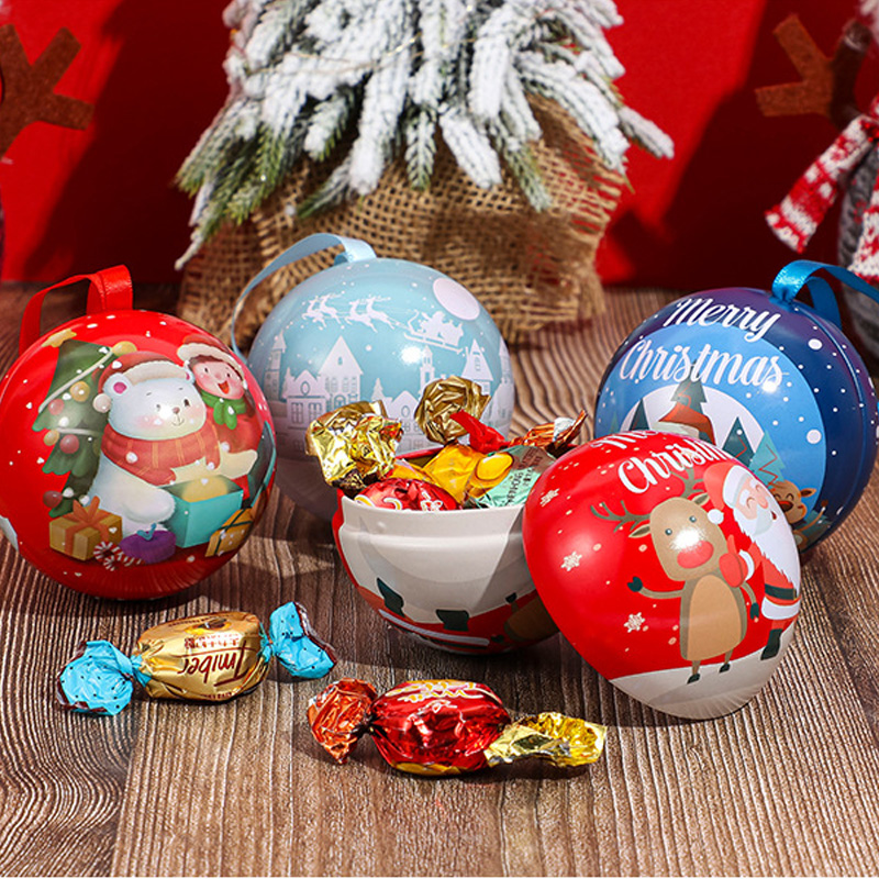 Tinplate Christmas Ball Box Candy Box