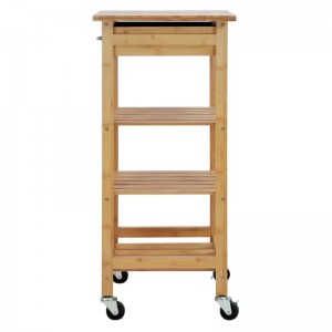 Design mobilna szeroka aplikacja Bamboo Kitchen Trolley jest idealny do przechowywania bambusowego przechowywania