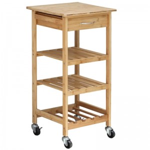 Design mobilna szeroka aplikacja Bamboo Kitchen Trolley jest idealny do przechowywania bambusowego przechowywania
