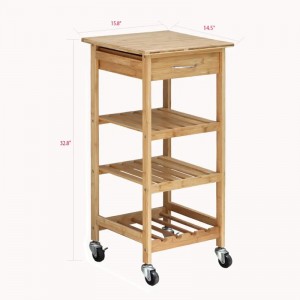 Design mobilna szeroka aplikacja Bamboo Kitchen Trolley jest idealny do przechowywania bambusowego przechowywania