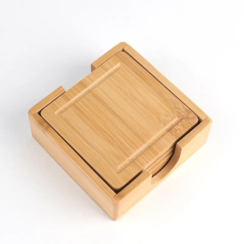 Premium Bamboo 5 -częściowy zestaw podstawek, podstawki do piwanapojów
