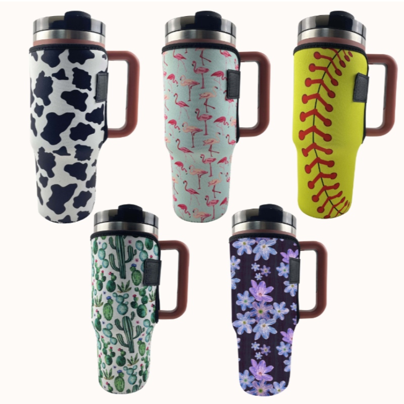 Niestandardowy sublimacja drukowana krowa krowa druk Neopren Tumbler Sleeve do kubka 40 uncji