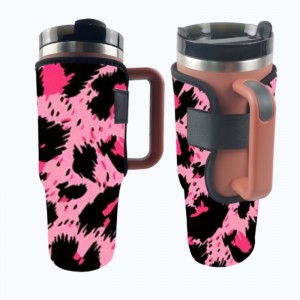 Niestandardowy sublimacja drukowana krowa krowa druk Neopren Tumbler Sleeve do kubka 40 uncji