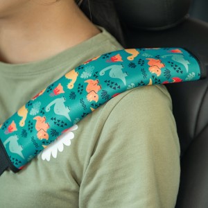 Natucare Kids Refleksyjneneopren bawełniane pasy bezpieczeństwa pokrywa pasa bezpieczeństwa czarna pranie