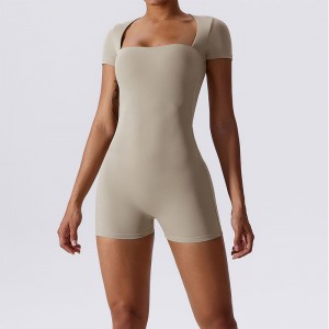 SC1076 Niestandardowe wysokiej jakości BodyCon Oddychający rozciągliwy One Piece Topit Rompers Fitness Bodysuit