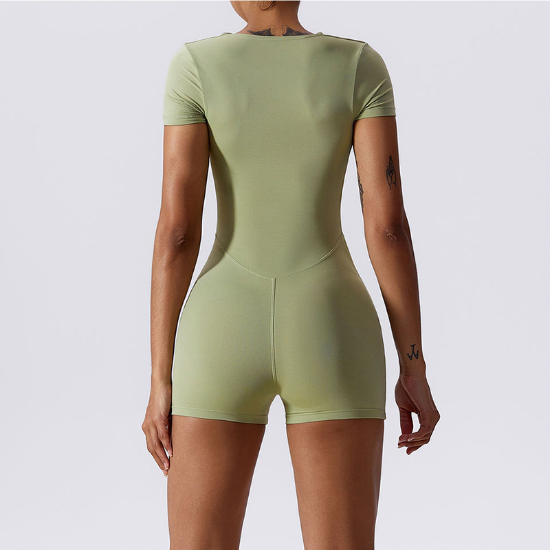 SC1076 Niestandardowe wysokiej jakości BodyCon Oddychający rozciągliwy One Piece Topit Rompers Fitness Bodysuit