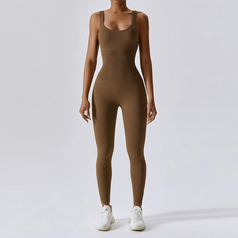 SC10711 Custom Fitness Sports Skompsuit Gym Romper Bezproblemowy żebrowany One Piece trening jogi