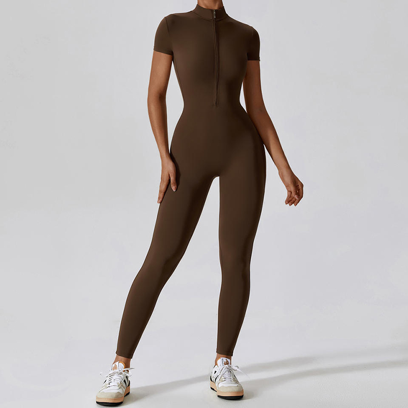 SC1075 One Place Trayout Joga Joga SUPUITS Solidny Bodysuit z krótkim rękawem