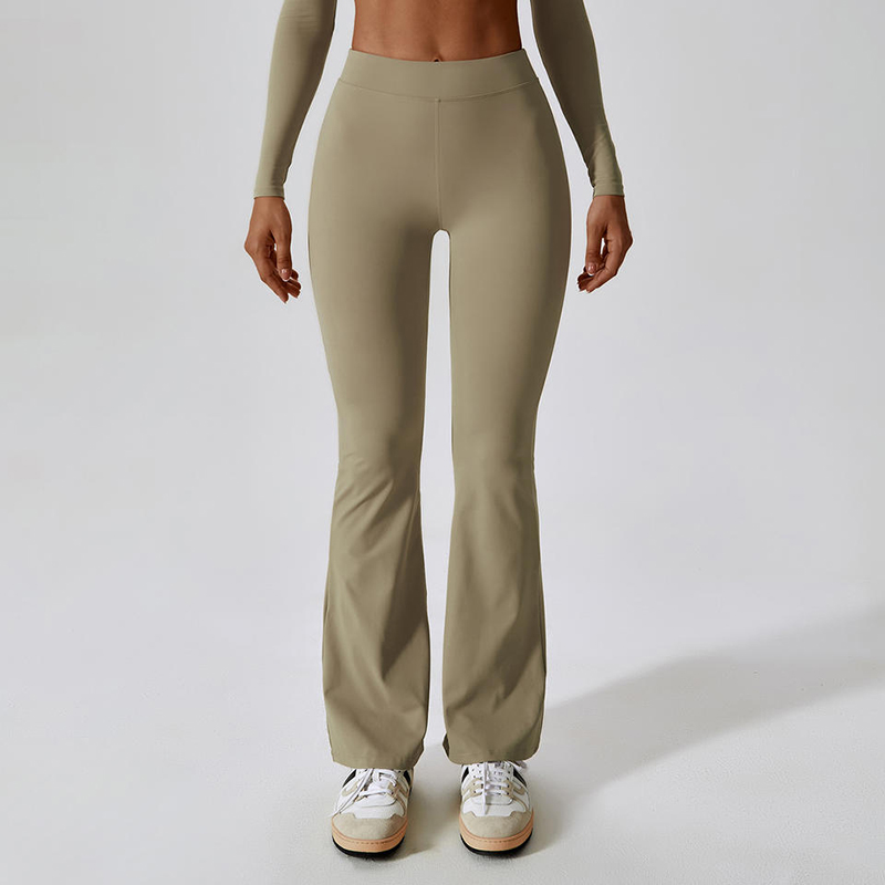 SC1096 Wysokieli stałe czterokierunkowe legginsy dla kobietnaciśnij Scrunch Butt Flare Leggins Pants dla kobiet