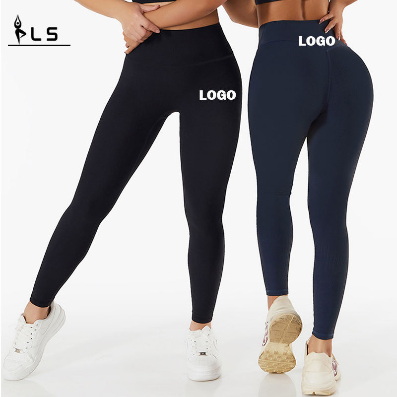 SC10101013 Niestandardowe logo bezproblemowe spodnie jogi w tyłku Legginsy dla kobiet V Cut Push Up Fitness Leggins